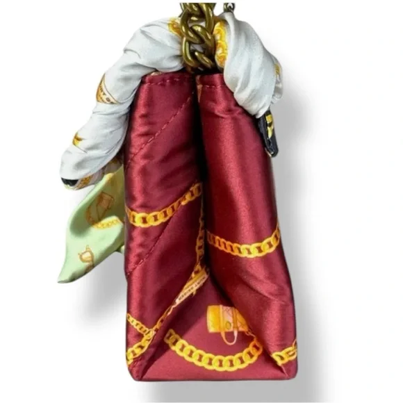 Kurt Geiger 🪢 NWT ❗️RARE Quilted Kensington with Scarf in Reversed Blue and Red - Picture 5 of 11